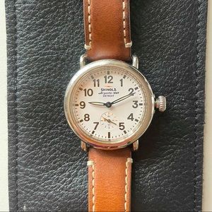 Shinola Detroit The Runwell 41MM Argonite 1069 Watch with Tan Leather Strap